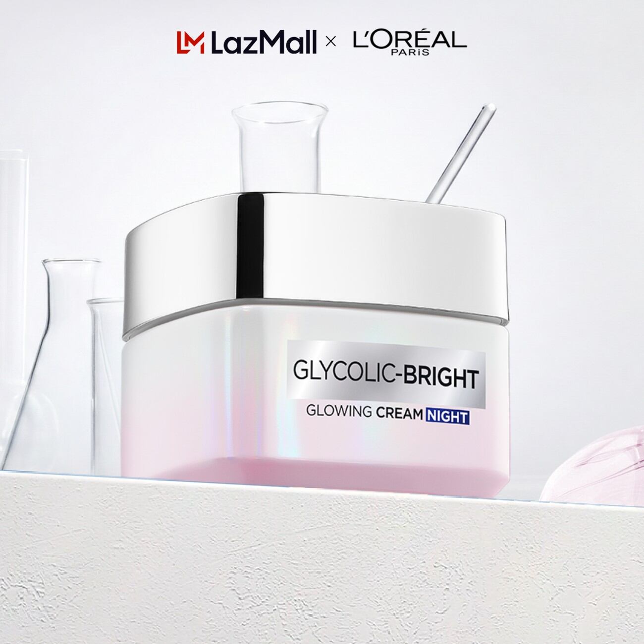 Kem đêm dưỡng sáng mờ thâm nám L'Oreal Paris Glycolic (AHA) Bright 50ml