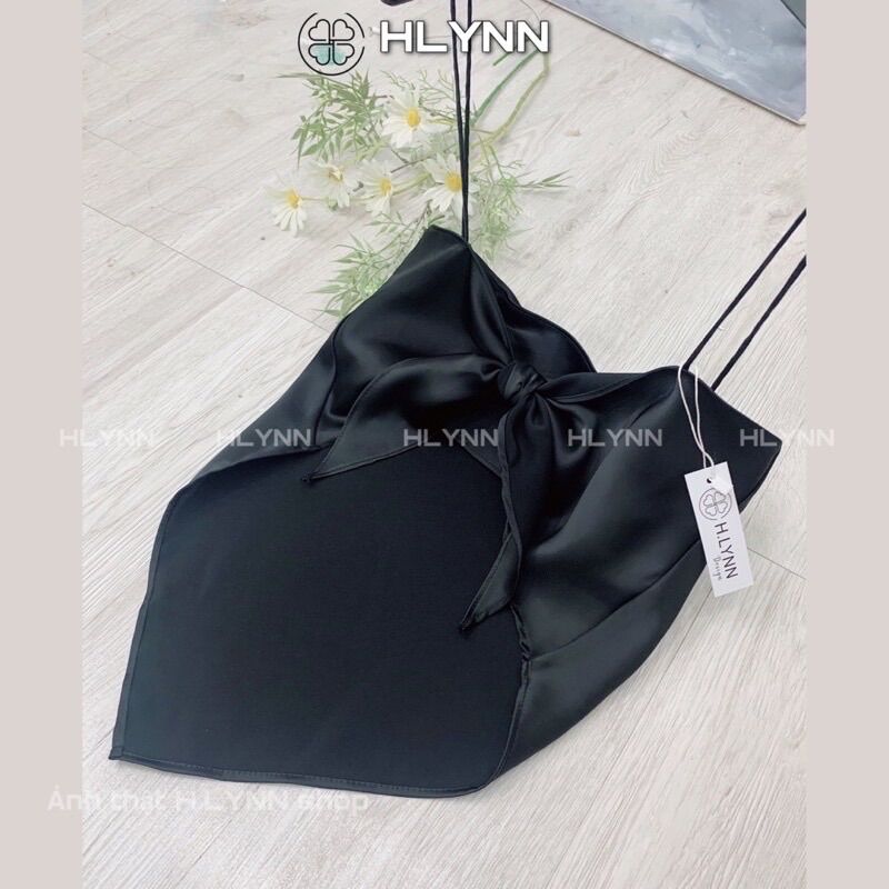 M129 Áo lụa hai dây vạt khăn buộc nơ có mút ngực