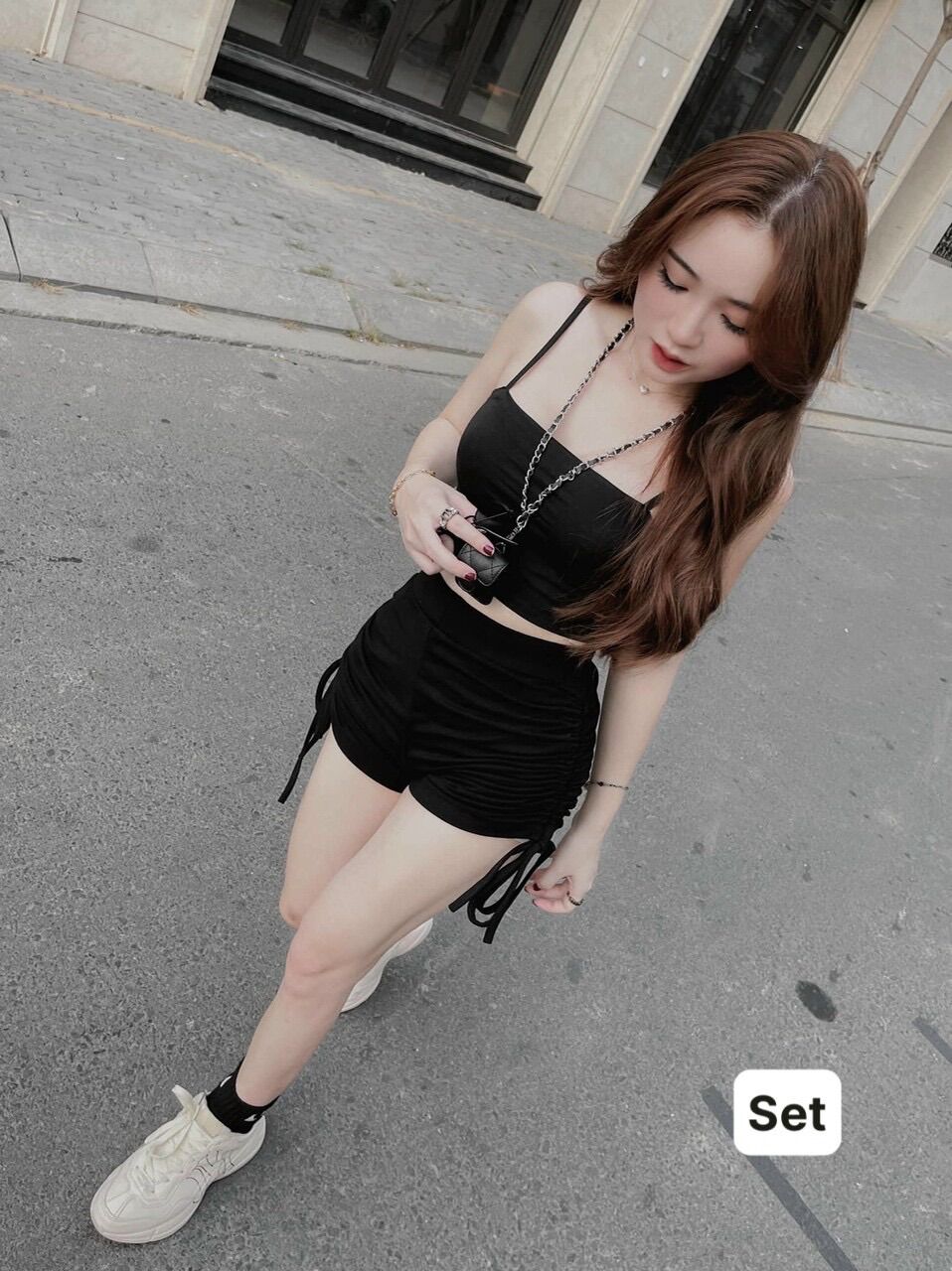 Set áo dây quần đùi rút