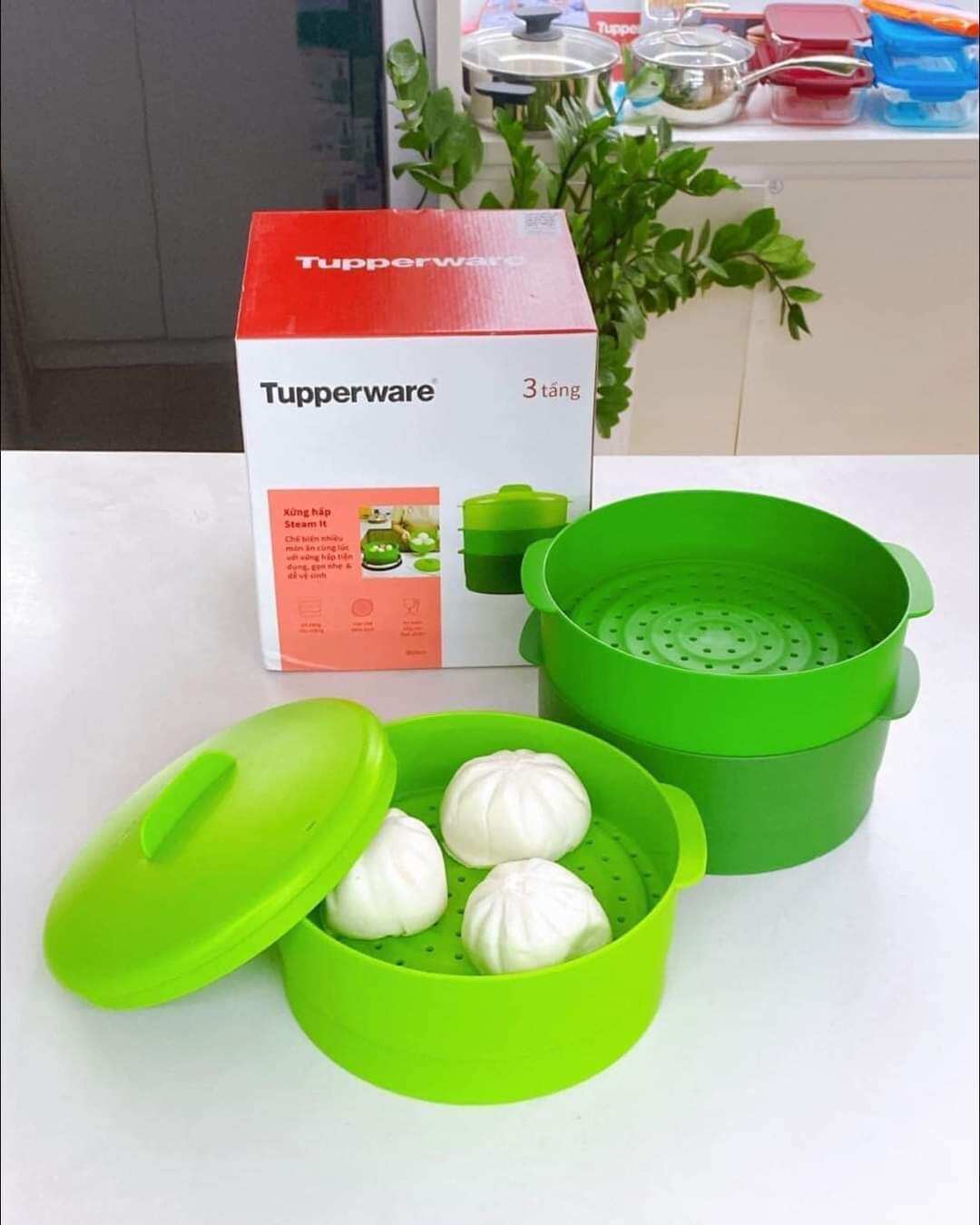 Xửng hấp 3 tầng Steam It - Tupperware chính hãng