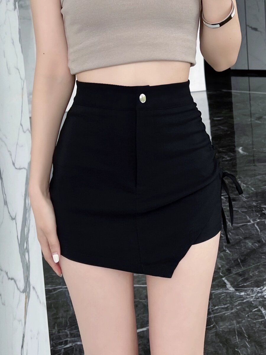 Quần Short Co Giãn Cao Cấp Cho Nữ Quần Short Nữ Mùa Thu Đông Mới Quần Short Nữ Cạp Cao Không Đều Có 