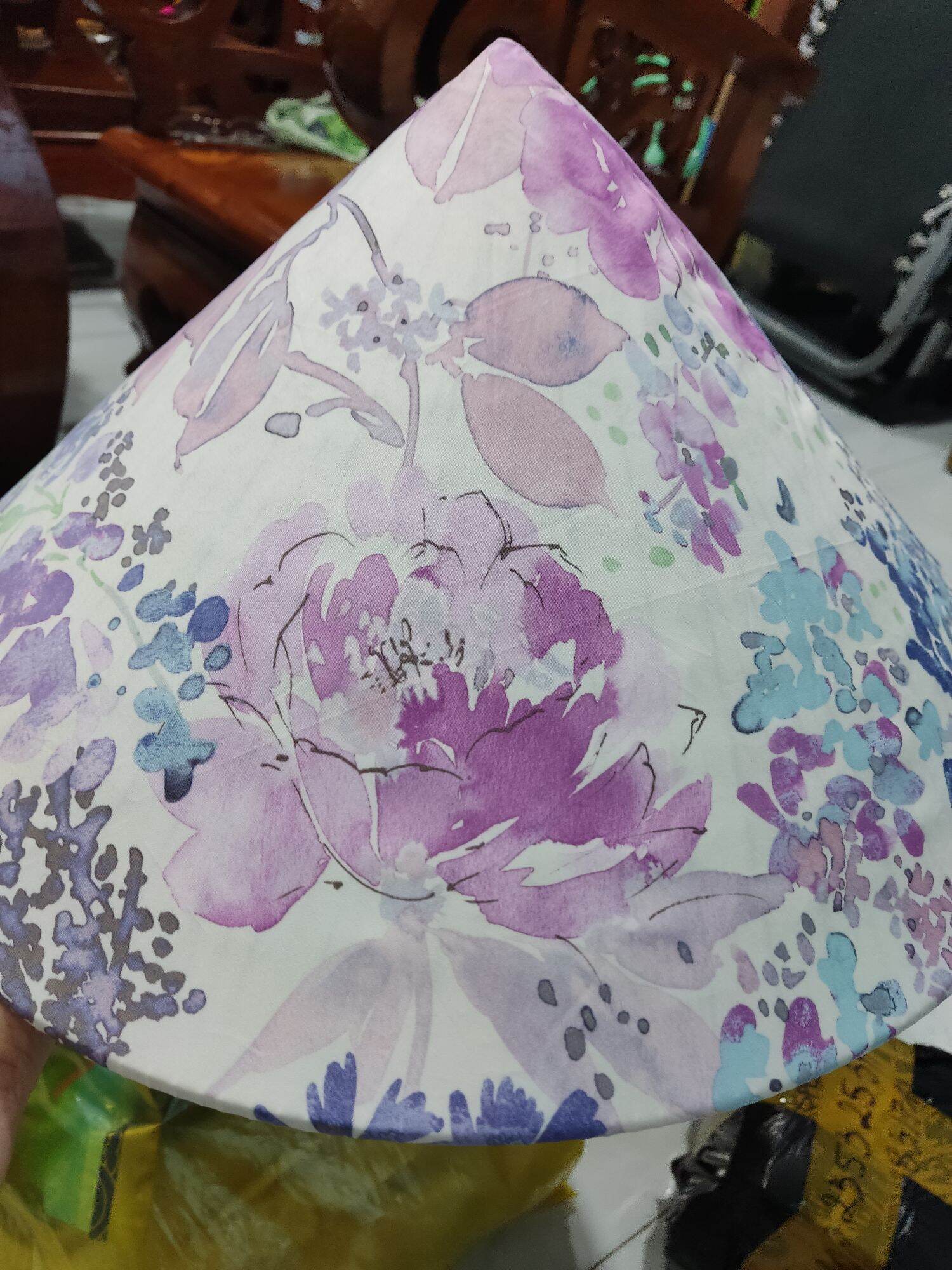 Bao vải dù bọc nón lá che mưa có hình (ib chọn mẫu)