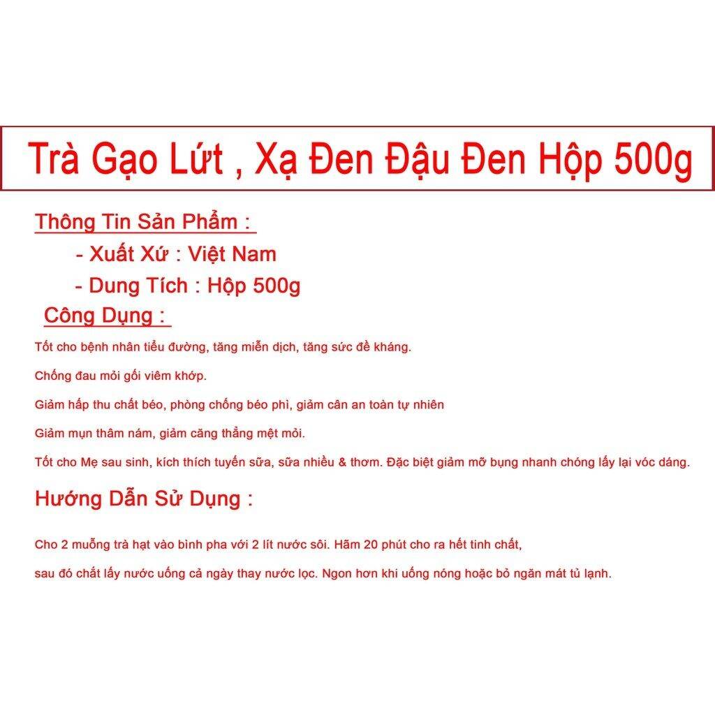 TRÀ GẠO LỨT XẠ ĐEN ĐẬU ĐEN - 500gr