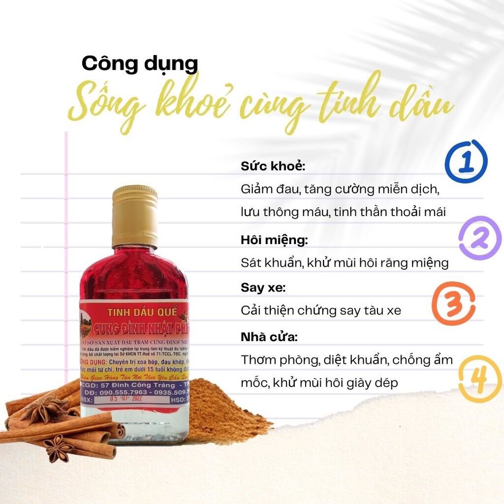 Tinh dầu QUẾ nguyên chất Hoài Phương 100ml