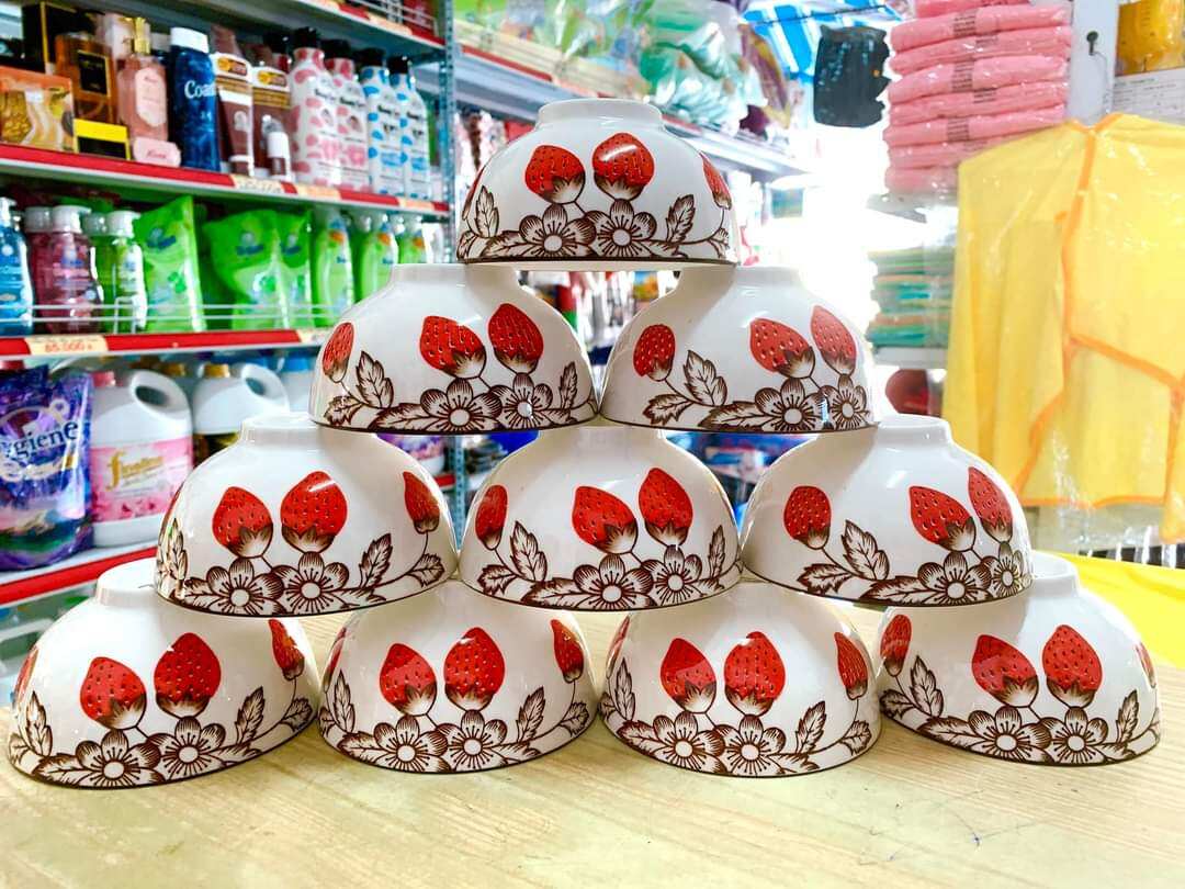 Bộ chén sứ tráng men cao cấp trái 🍓🍓. 10 cái