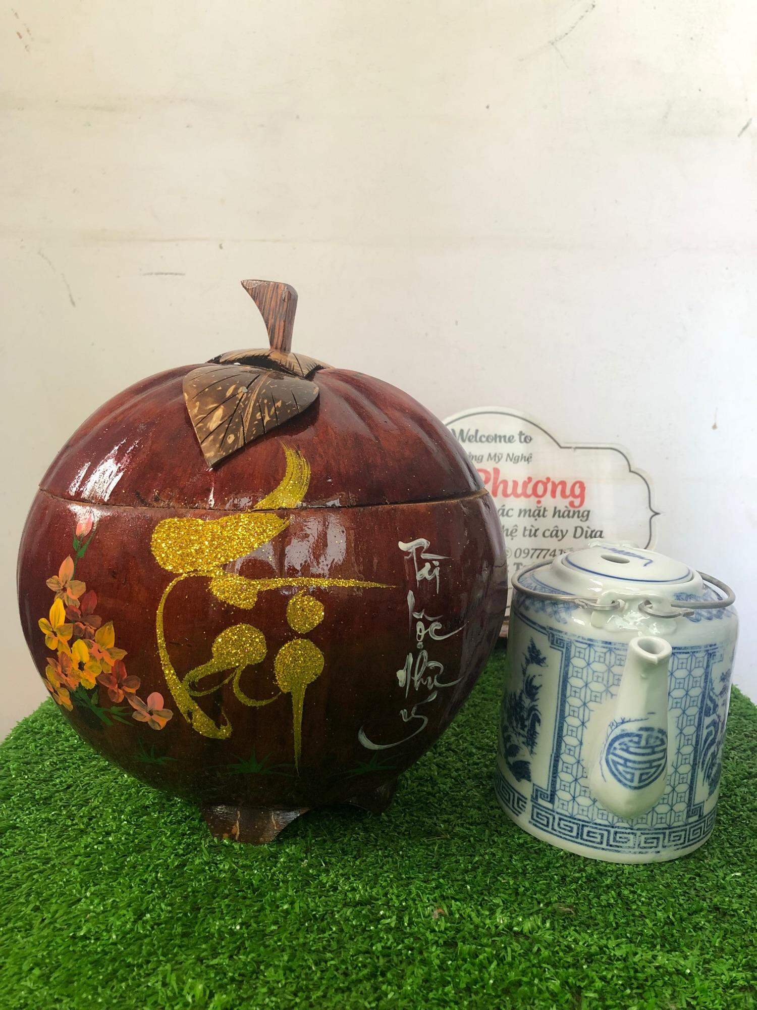 Trái dừa ủ ấm trà giử nhiệt