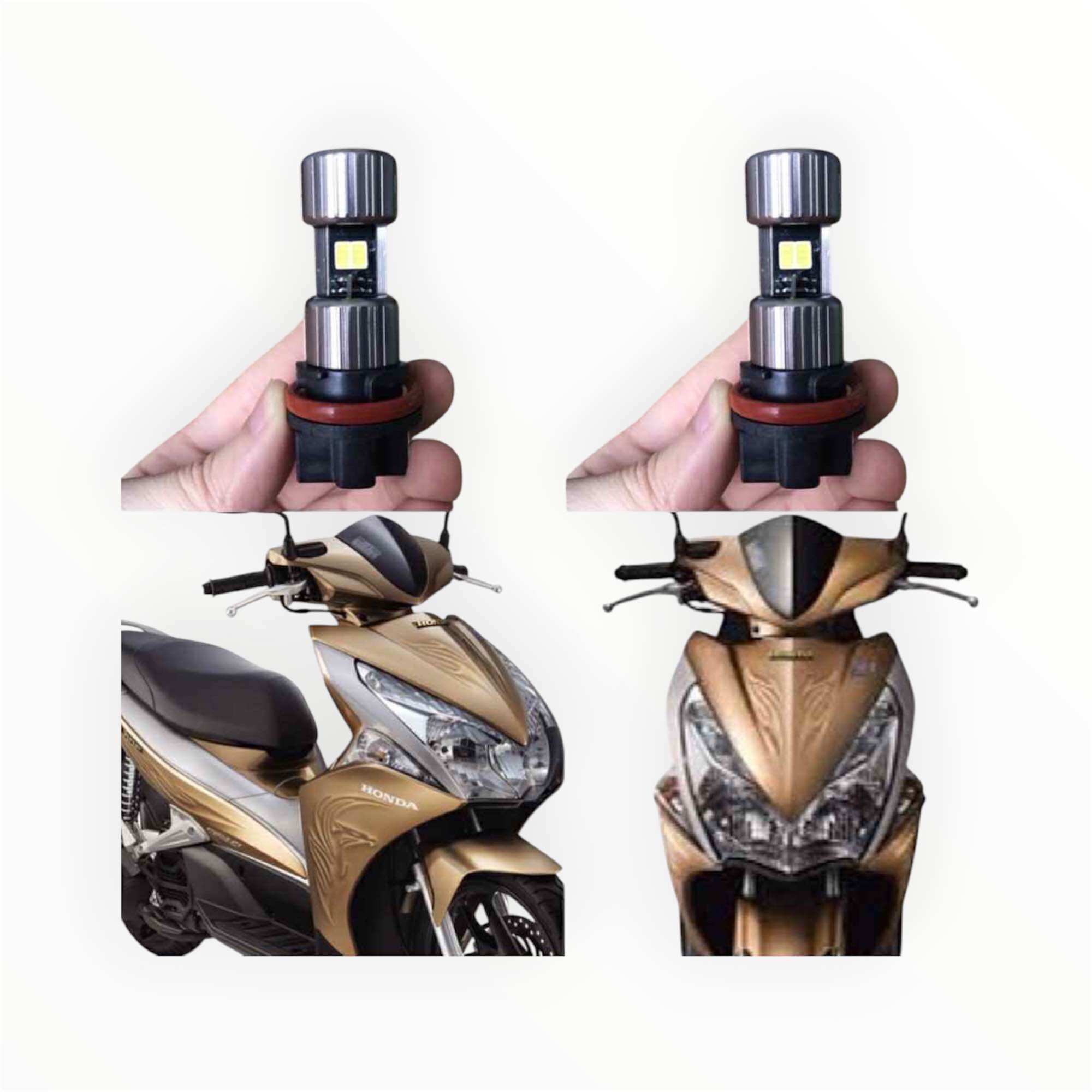 Bộ 2 bóng led siêu sáng cho Air Blade 2011/2012 ( đầu bò) 110cc phân khối