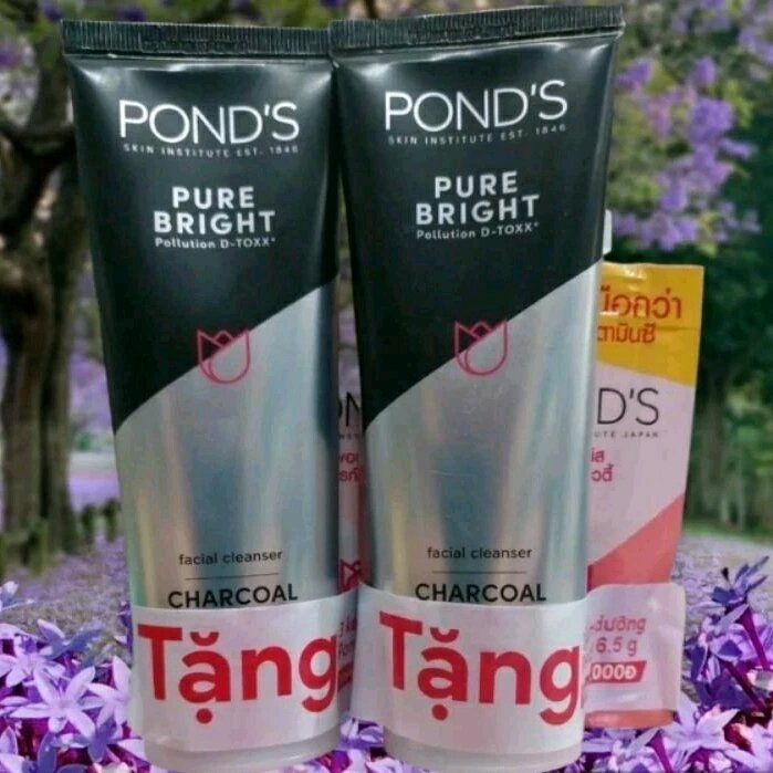 Sữa rửa mặt detox pond's pure bright 100g sạch sâu tặng 3 tuyb kem