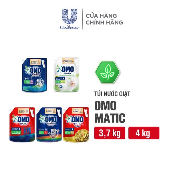 Combo túi nước giặt omo matic 3,6kg