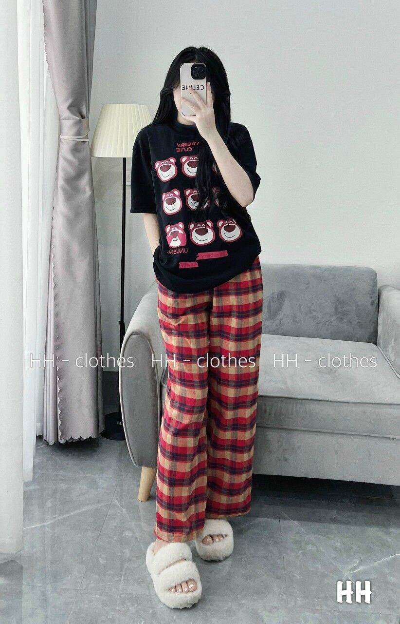 Set bộ thun quần suông dạo phố mặc nhà bao xinh