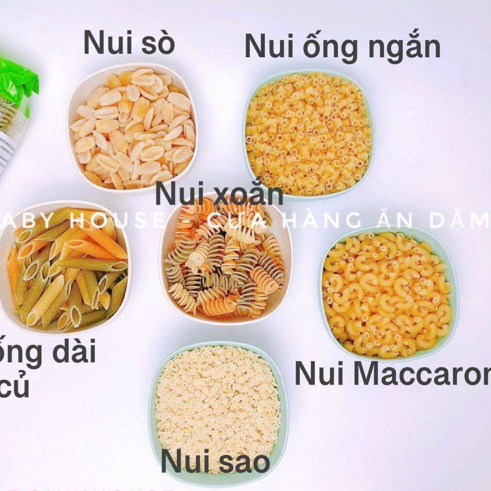 | Lẻ 100g| Nui hữu cơ Bioitalia dành cho bé ăn dặm - nui sao, nui ống ngắn, nui ống dài, nui xoắn, nui Maccaroni. Nui sao