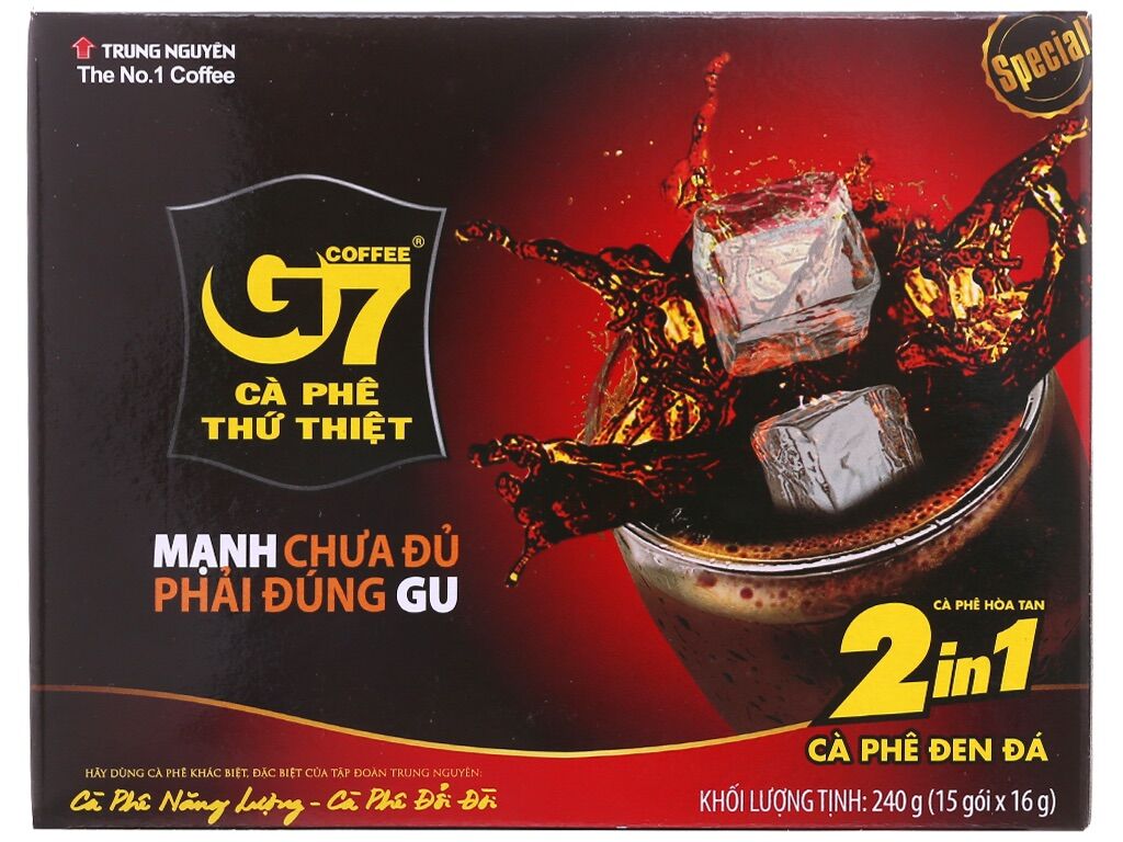Cà phê đen đá 2in1 G7 hộp 240g (15 gói x 16g)