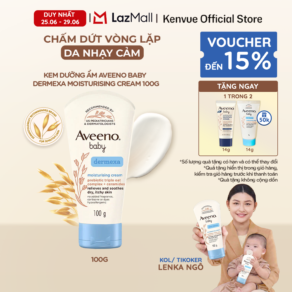 Kem dưỡng ẩm Aveeno Baby Dermexa Moisturising Cream 100g