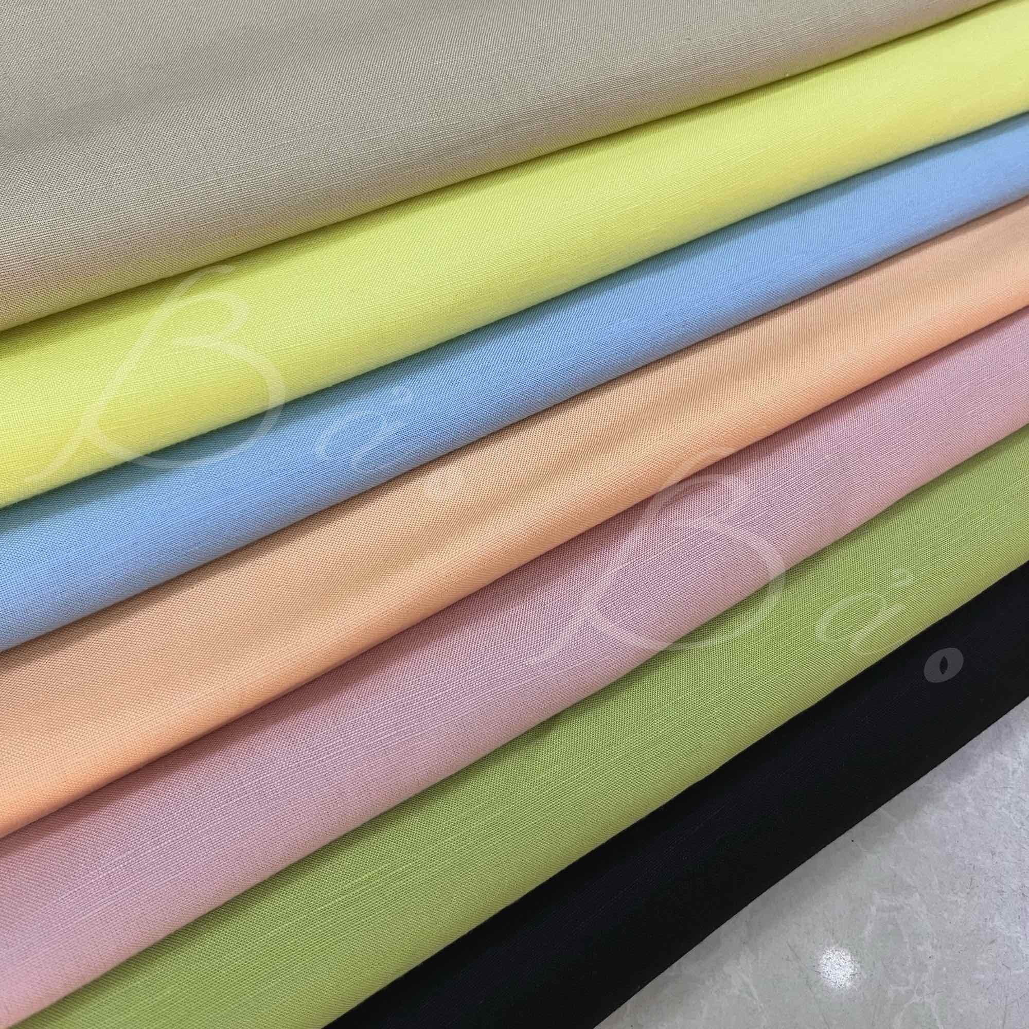 Vải linen ướt thớ gỗ mềm mướt rũ mát khổ 1m35/1m40