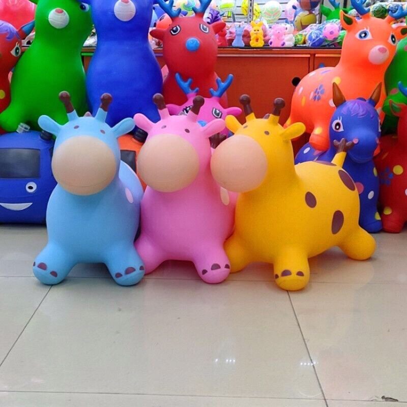 Thú nhún bơm hơi cho bé