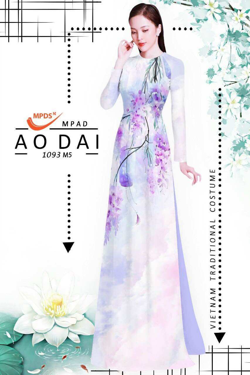 Vải áo dài in hoa 3D
