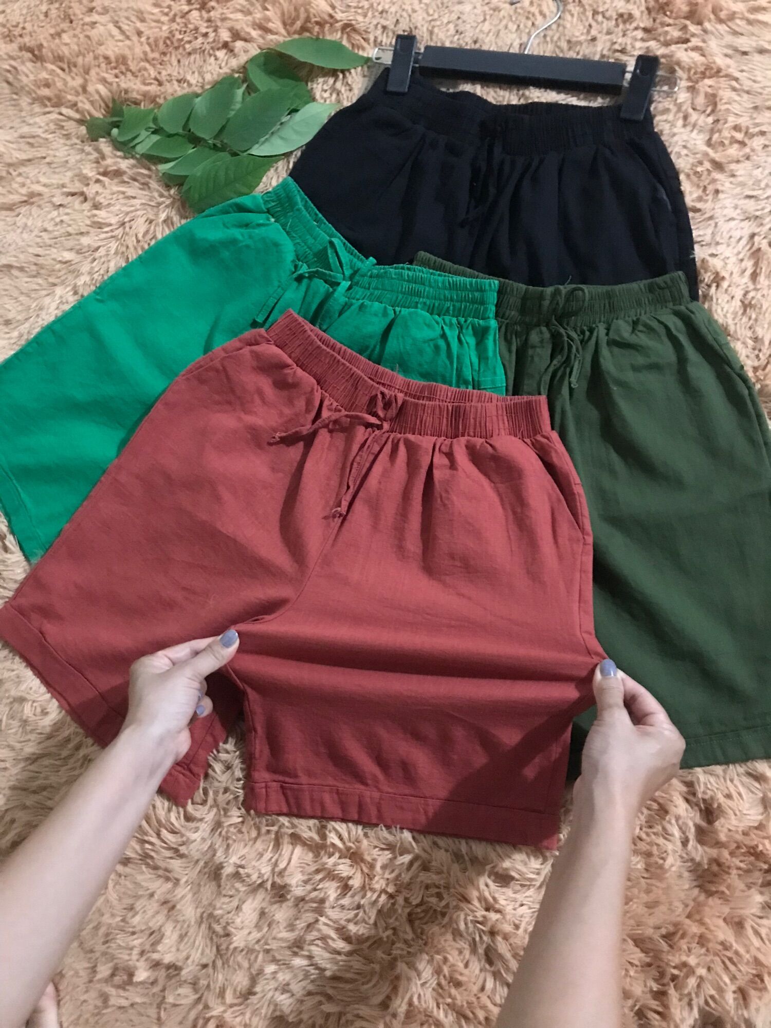 QUẦN SÓC THÔ KAKI CO GIÃN NHẸ