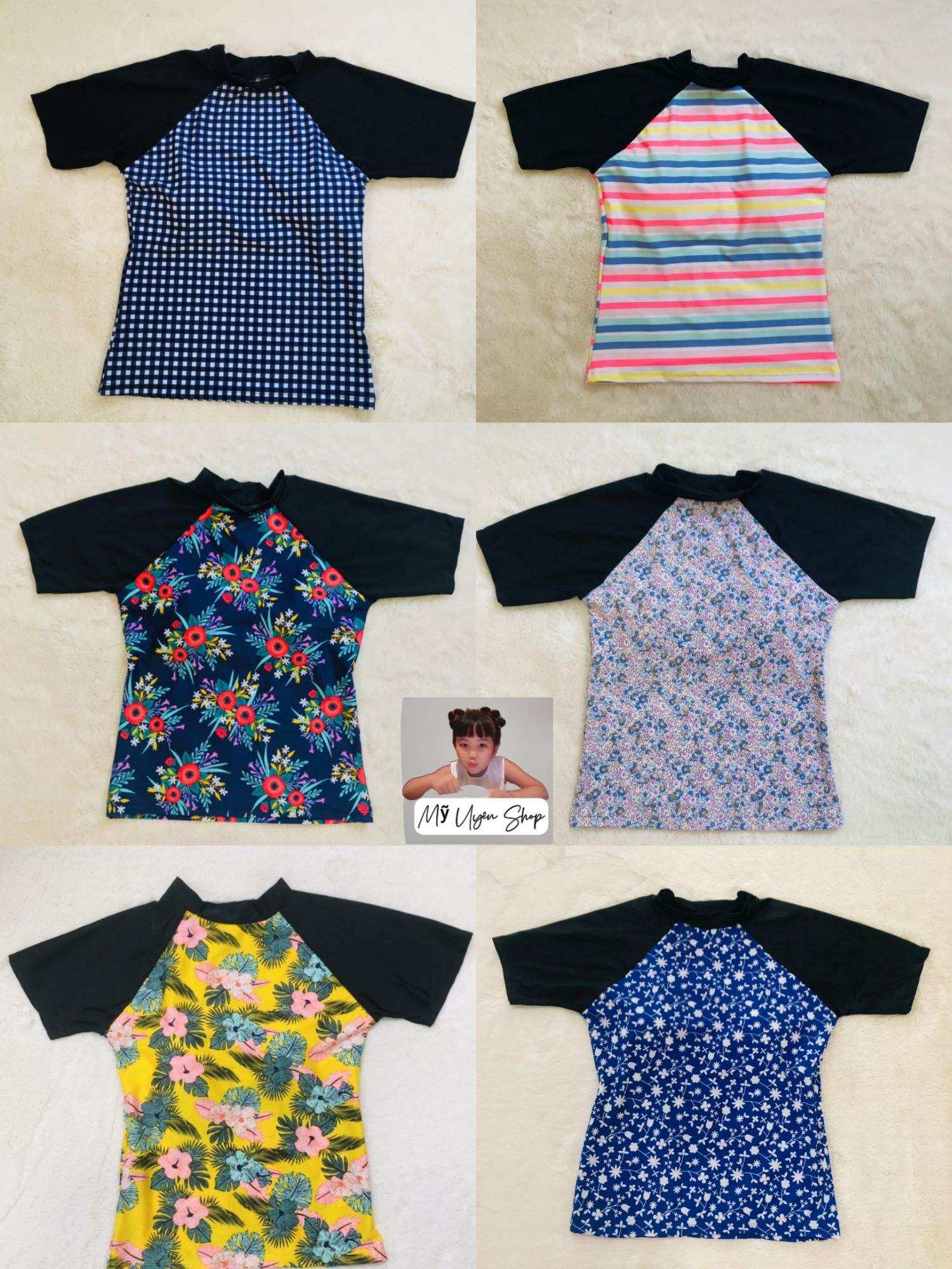 13 Mẫu áo bơi nữ tay ngắn có sẵn mút ngực hàng free size 40 đến 60 ký (có sẵn shop giao liền) luôn tuyển sỉ sll