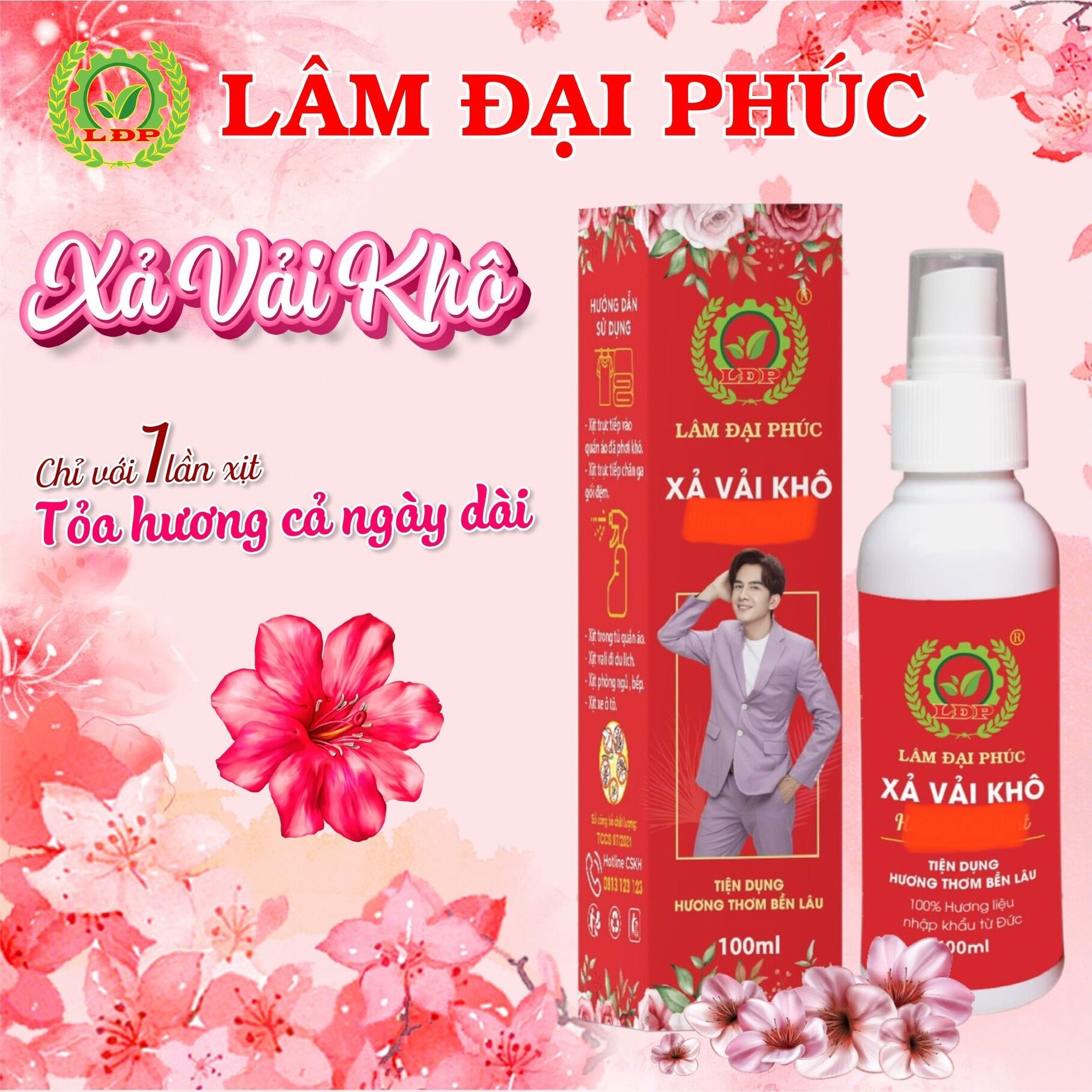 ComBo 10 Chai Nước Xả Vải Khô ( Màu Đỏ) LÂM ĐẠI PHÚC