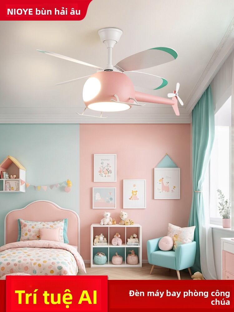 NIOYE | Airplane Ceiling Fan Light For Girls Room Giá 1,901,000 Đồng*Miễn phí vận chuyển
