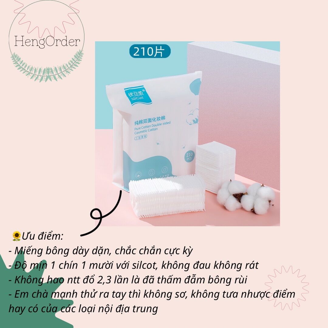 BÔNG TẨY TRANG JOYCARE set 3 gói 210 miếng