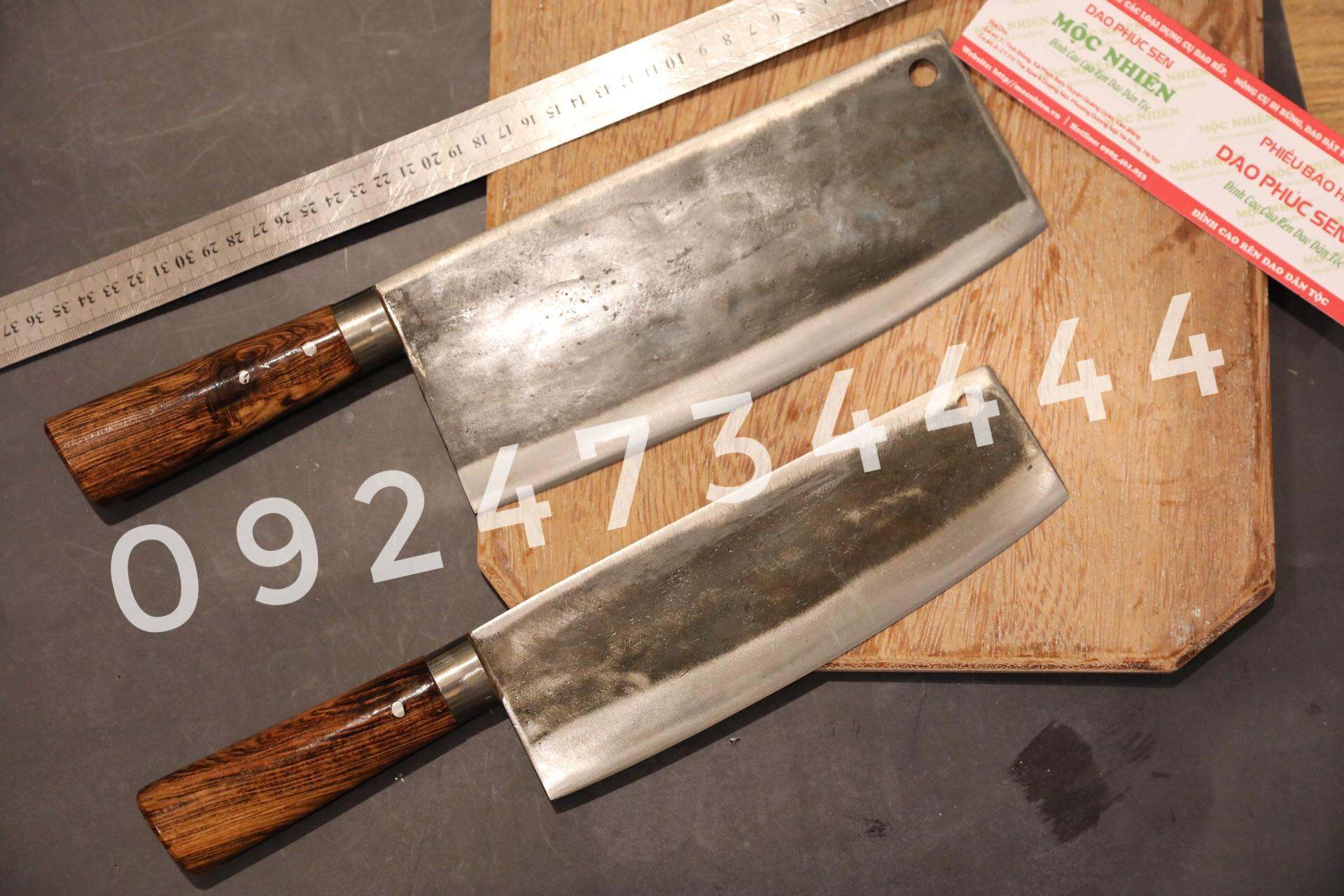 Bộ dao chặt thái chất liệu nhíp xe siêu chất lượng làng nghề phúc sen,chuyên chặt gà vịt thái thịt bò,rau củ quả,chặt xương