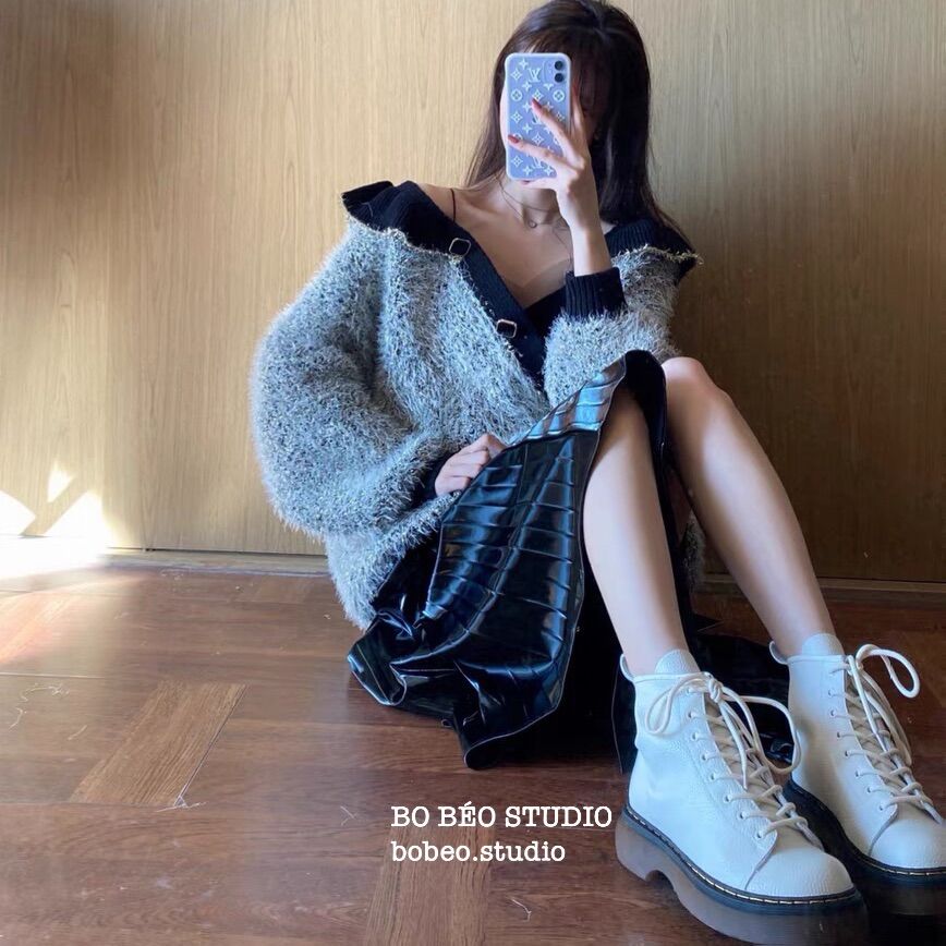 (HÀNG CÓ SẴN - ẢNH THẬT SHOP CHỤP) BASIC LEATHER BOOTS - BỐT ULZZANG CỔ CAO ĐẾ NÂU 4CM