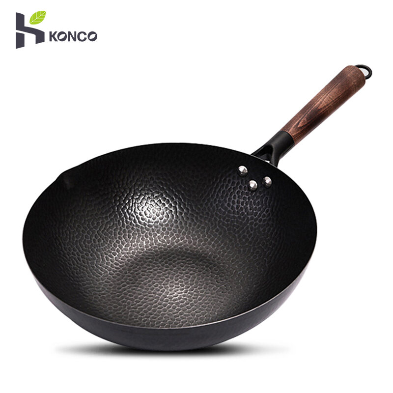 Chảo Gang Konco 32cm Chảo Bếp Thân Thiện Với Môi Trường Không Tráng Cho Bếp Gas Và Bếp Điện Từ Sử Dụng Chung Dụng Cụ Nấu Chảo Trung Quốc