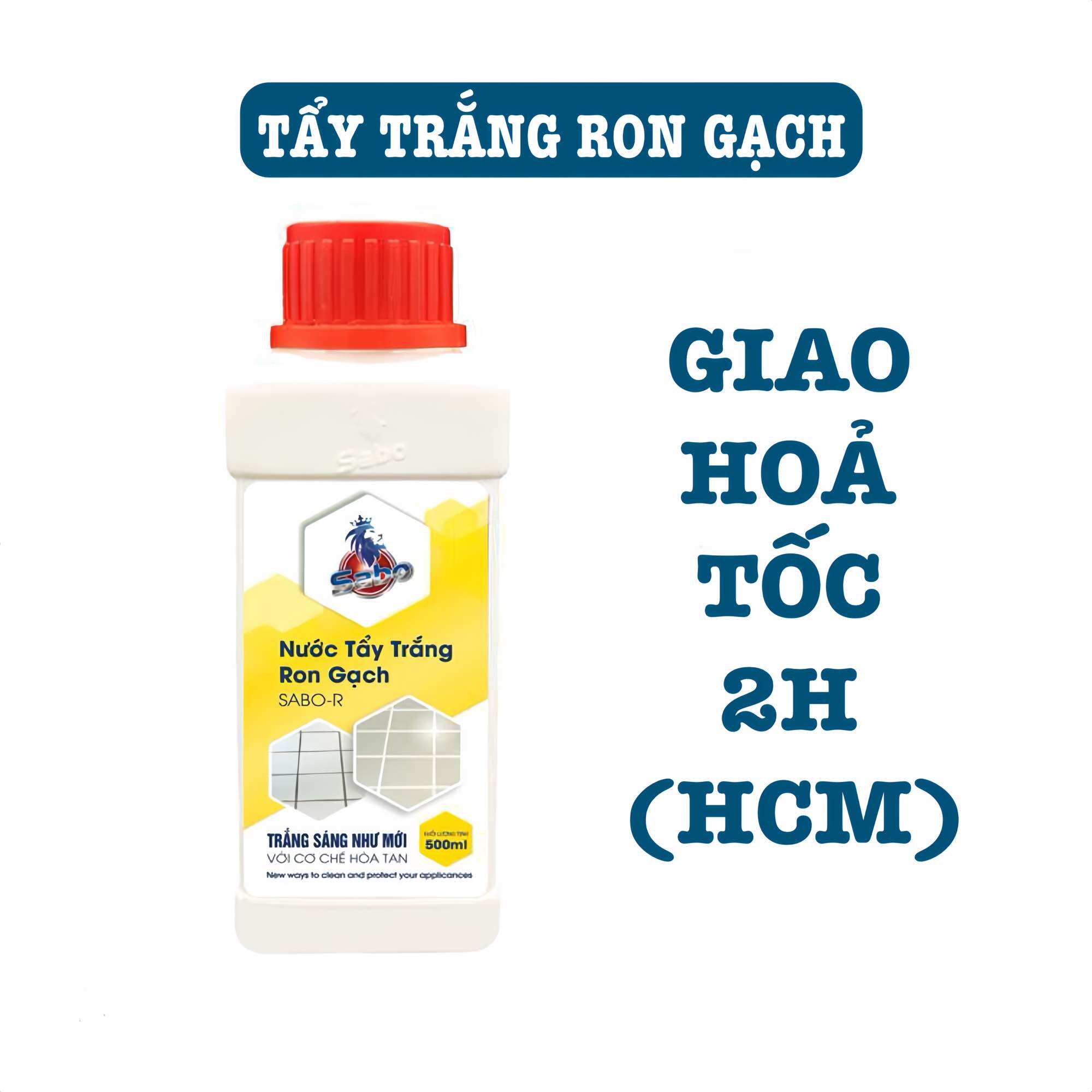 Nước tẩy trắng Ron gạch SABO-R, Vệ sinh đường ron, chỉ gạch bị bám cặn bẩn, ố vàng, ố đen không làm ảnh hưởng đến men gạch