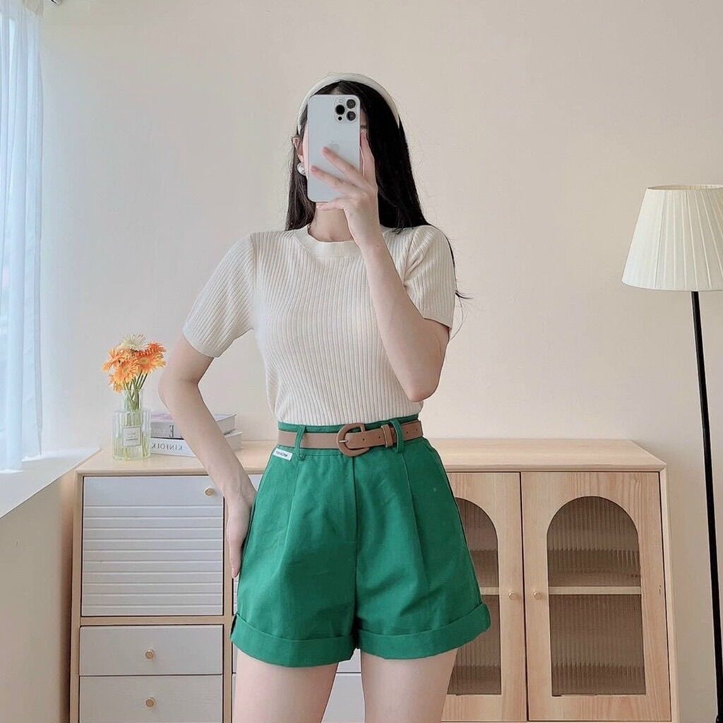 Áo thun tay cổ tròn len hàn MAIDEN