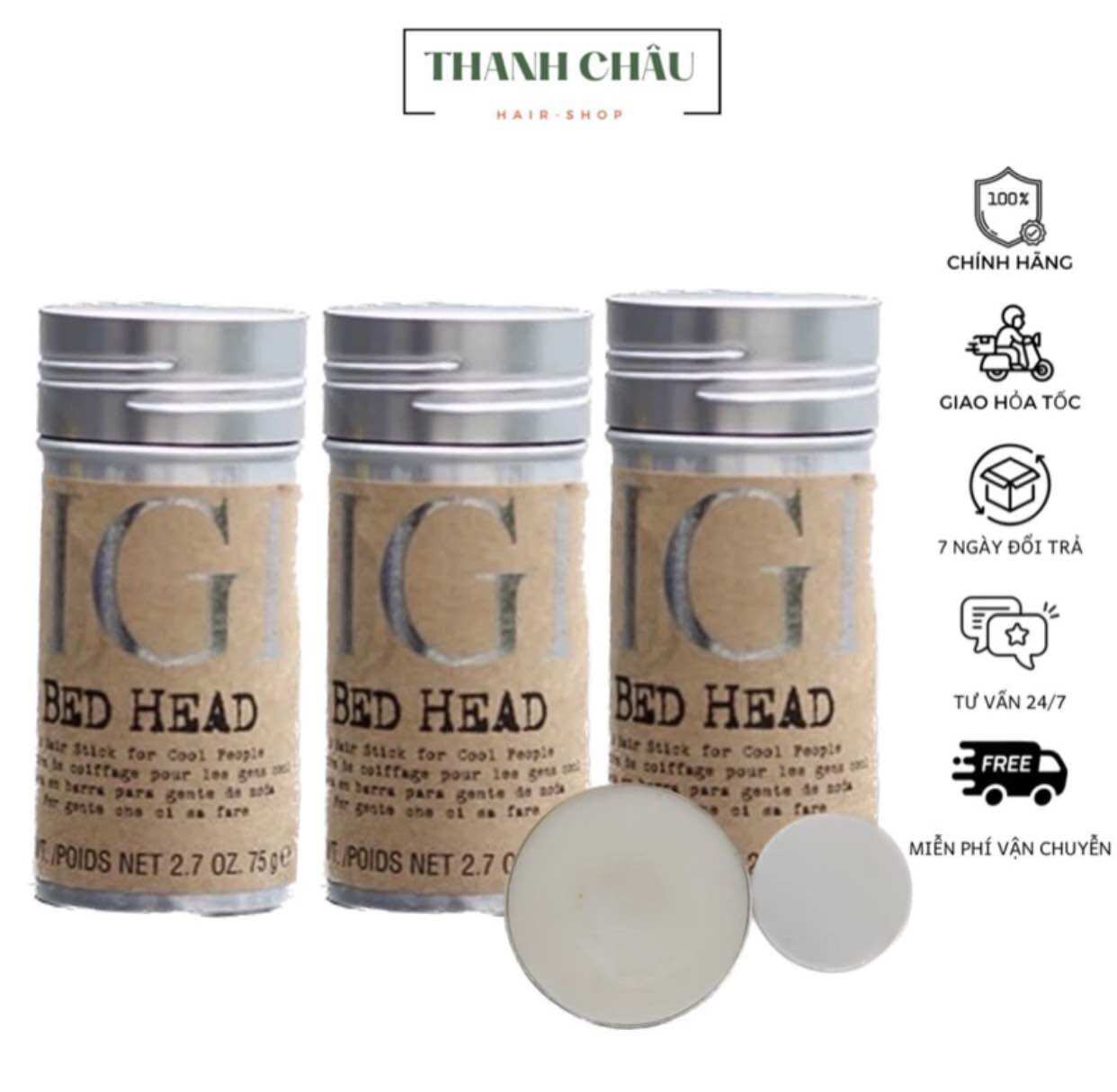 Sáp thỏi tạo kiểu tóc nam bed head tigi 75g