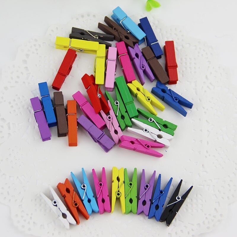 Kẹp gỗ màu 10 cái