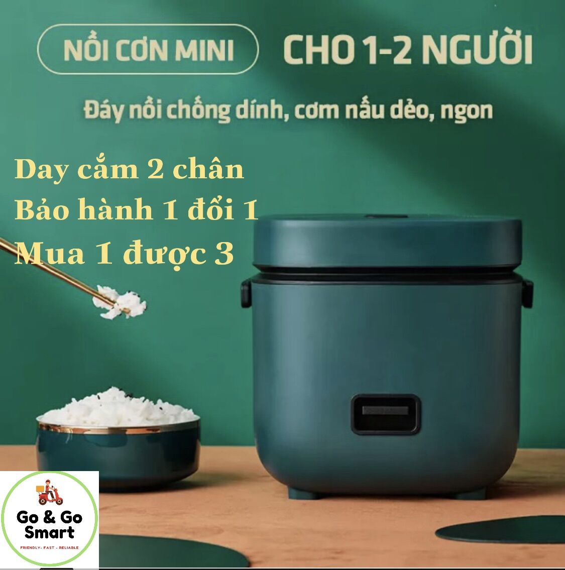 [HÀNG CÓ SẴN] Nồi Cơm Điện Đa Năng Mini JIASHI 1,2L(1-4 chén cơm) Hàng Nội Địa