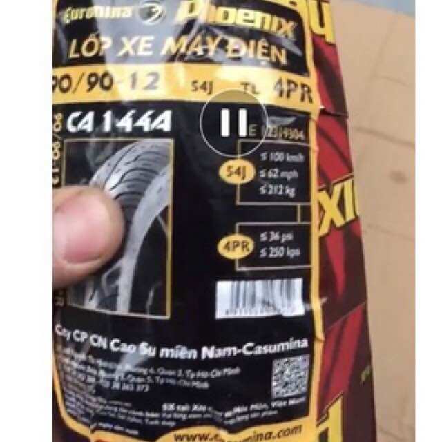 Lốp xe điện 90/90-12 không săm