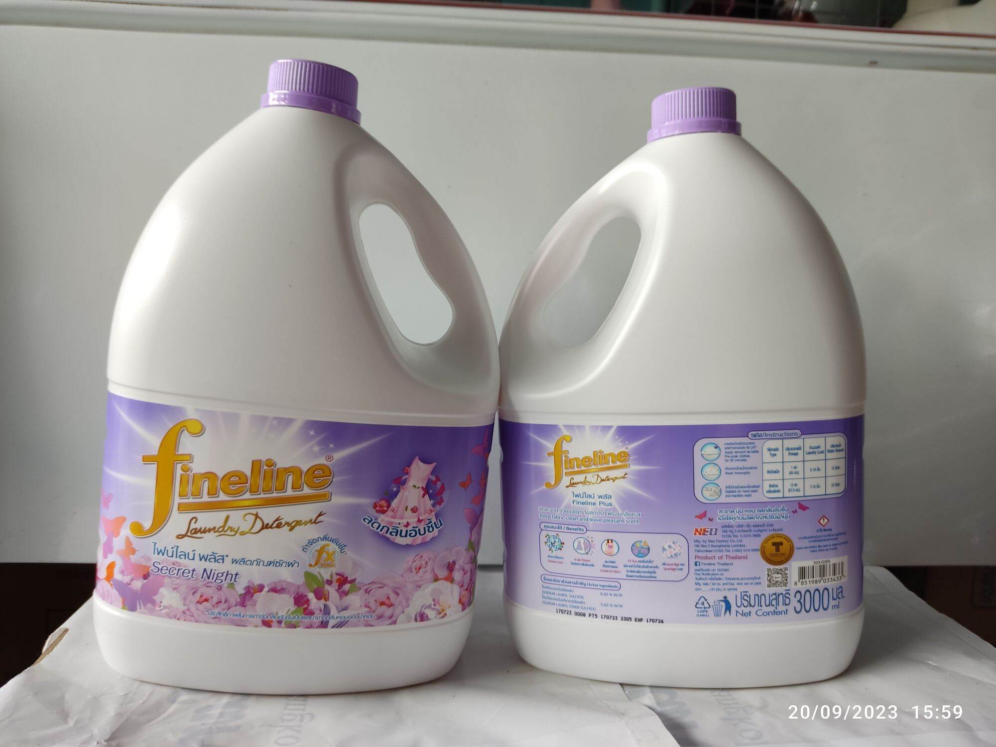 Nước giặt fineline thái lan 3lit màu tím plus mẫu mới
