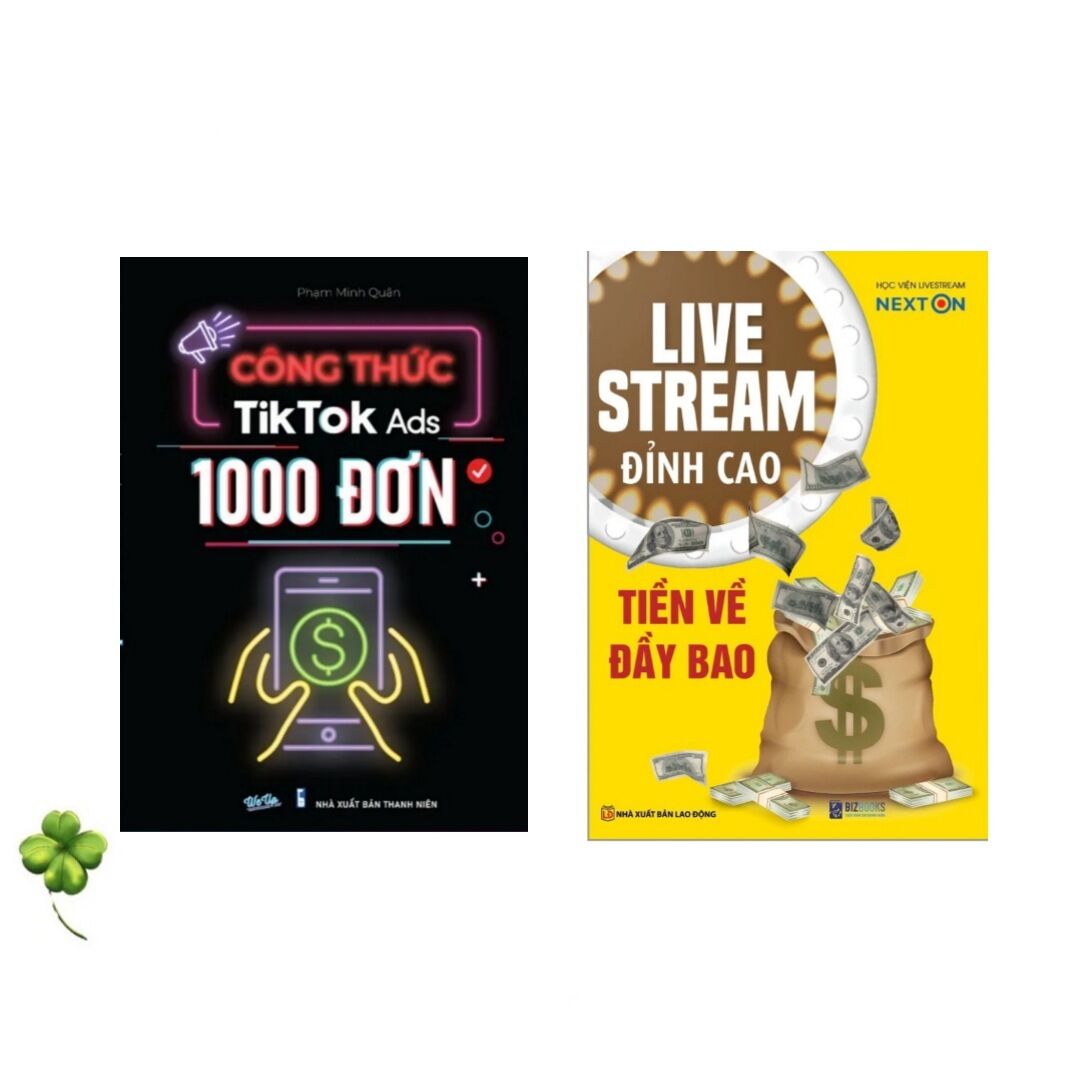 Combo 2 cuốn công thức tiktok ads 1000 đơn và livestream đỉnh cao