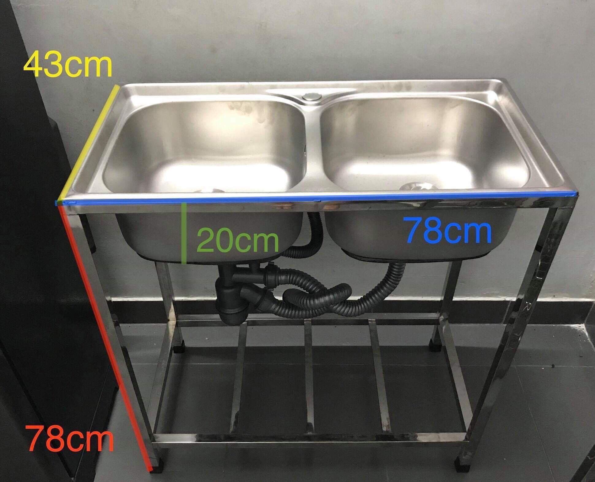 Bồn rửa chén inox 2 hộc