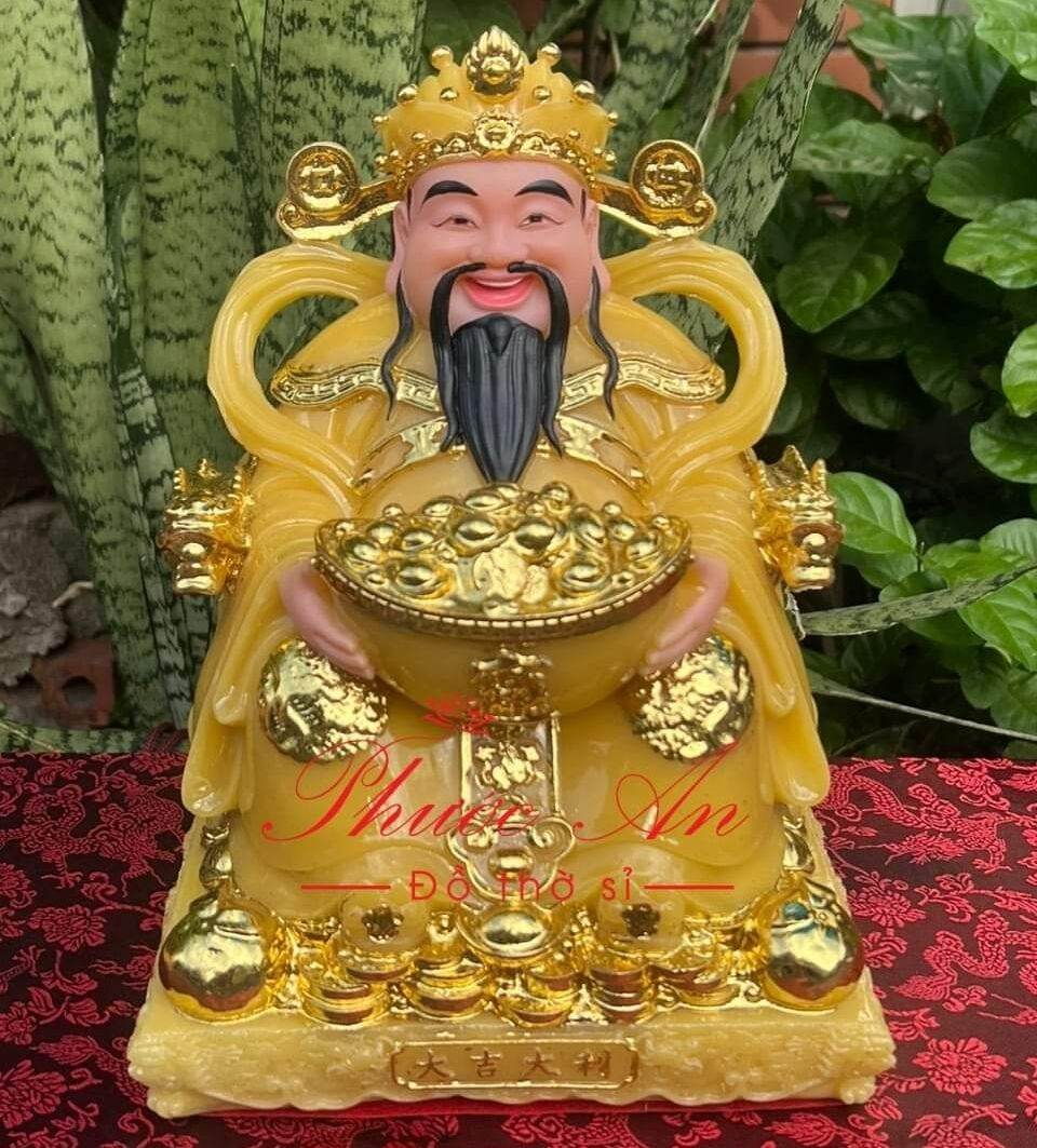 Bộ tượng thần tài thổ địa đá thần tiền tài phát đá
