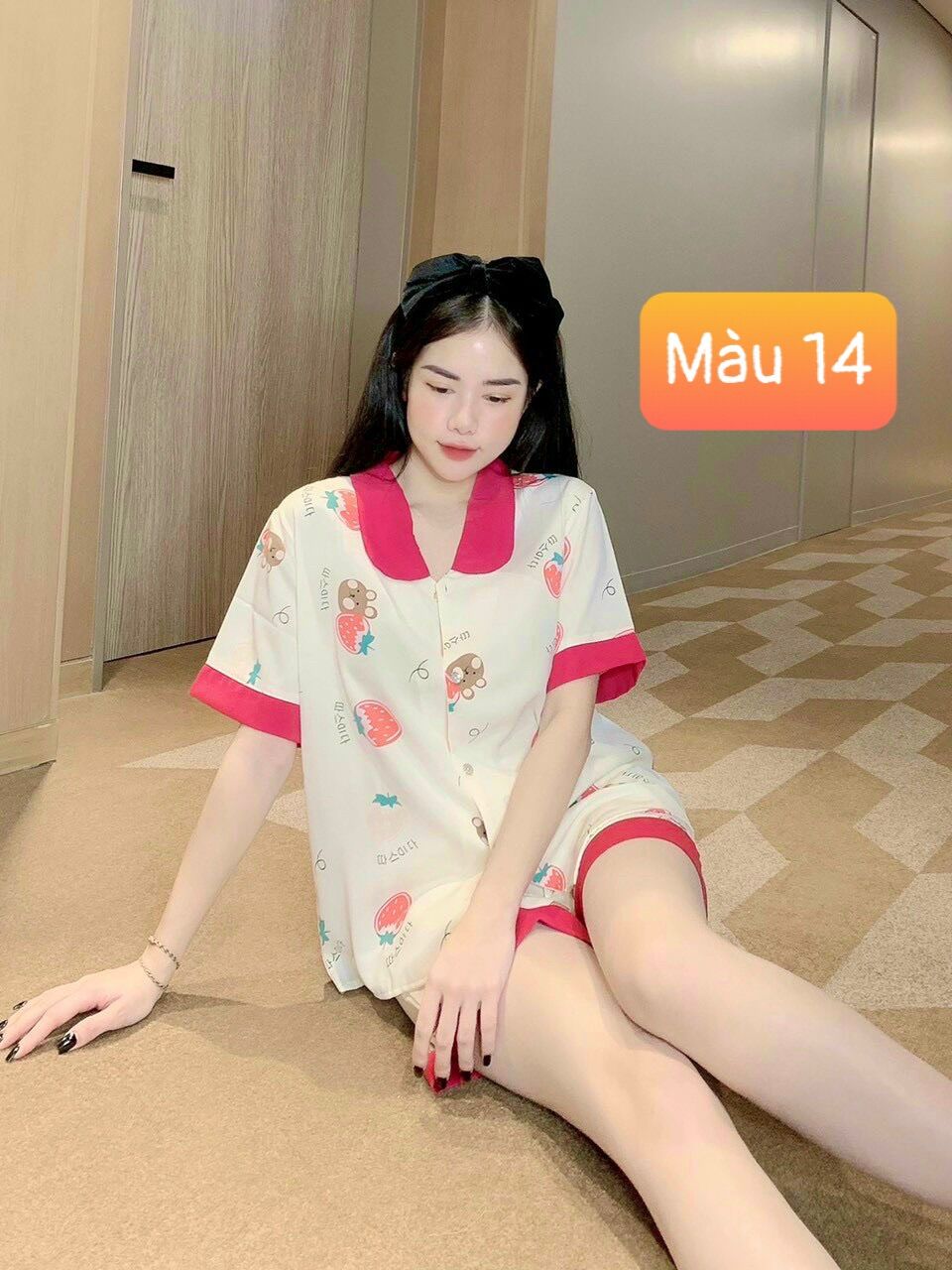 (Giá sỉ ) Sét Đồ Bộ Đùi Pijama Nữ Lụa Mango cổ sen lá