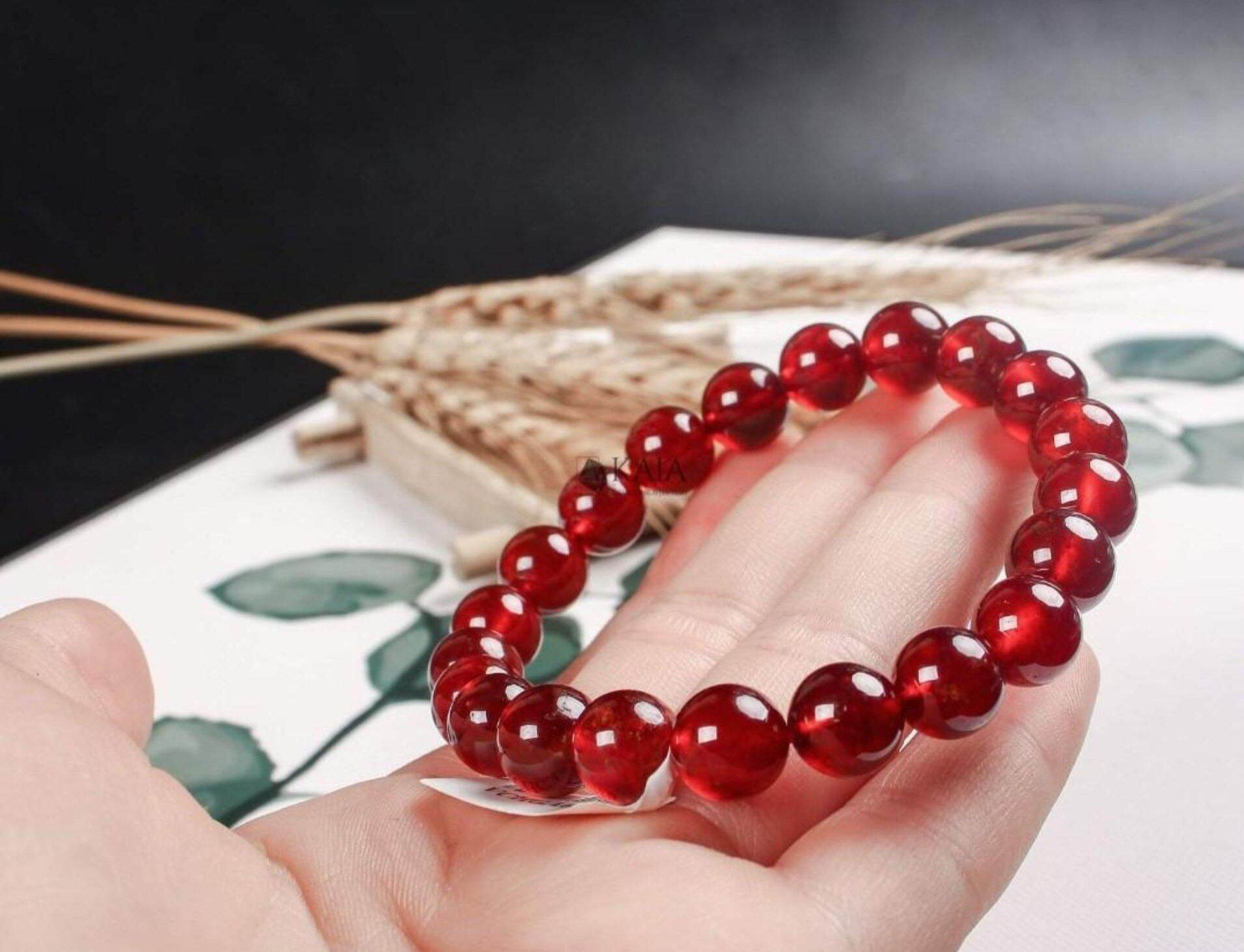 [HCM] Vòng tay phong thủy đá thạch anh đỏ 10mm