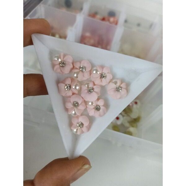 hoa bột trang trí nails 5 cánh combo 10 hoa
