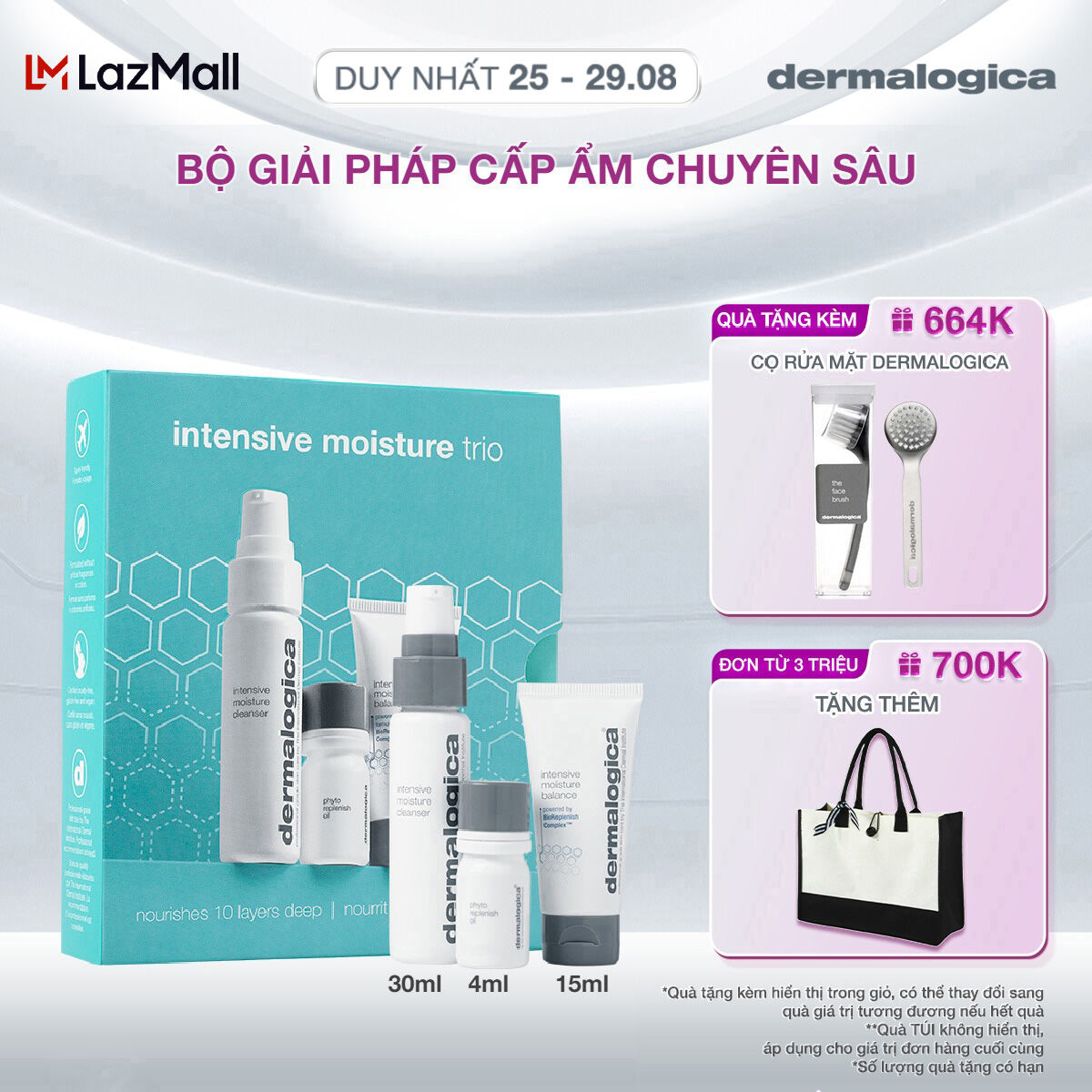 Bộ giải pháp cấp ẩm chuyên sâu Dermalogica Intensive Moisture Trio