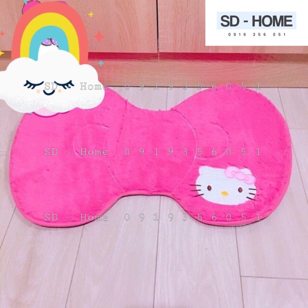 Thảm Dậm Chân Hình Nơ Kitty siêu dễ thương