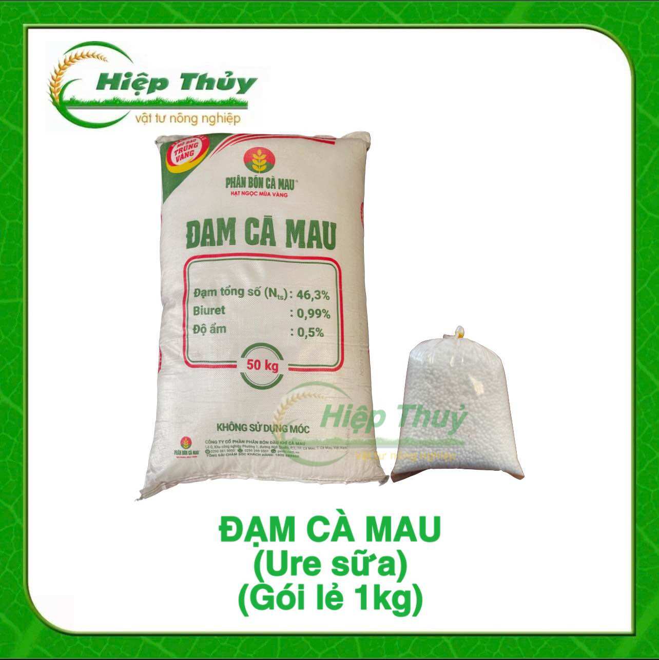 Phân đạm Ure Cà Mau phát triển cành lá, nảy chồi, giúp cây tăng trưởng và phát triển | gói chiết 1KG