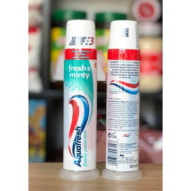 Kem đánh răng Aquafresh làm trắng sáng răng sạch mảng bám thơm miệng