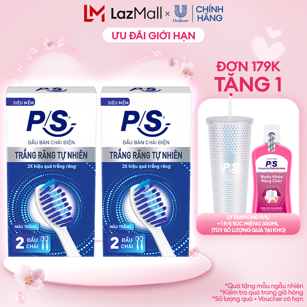 Bộ 4 đầu bàn chải điện P/S S100 Pro - Trắng Răng Tự Nhiên