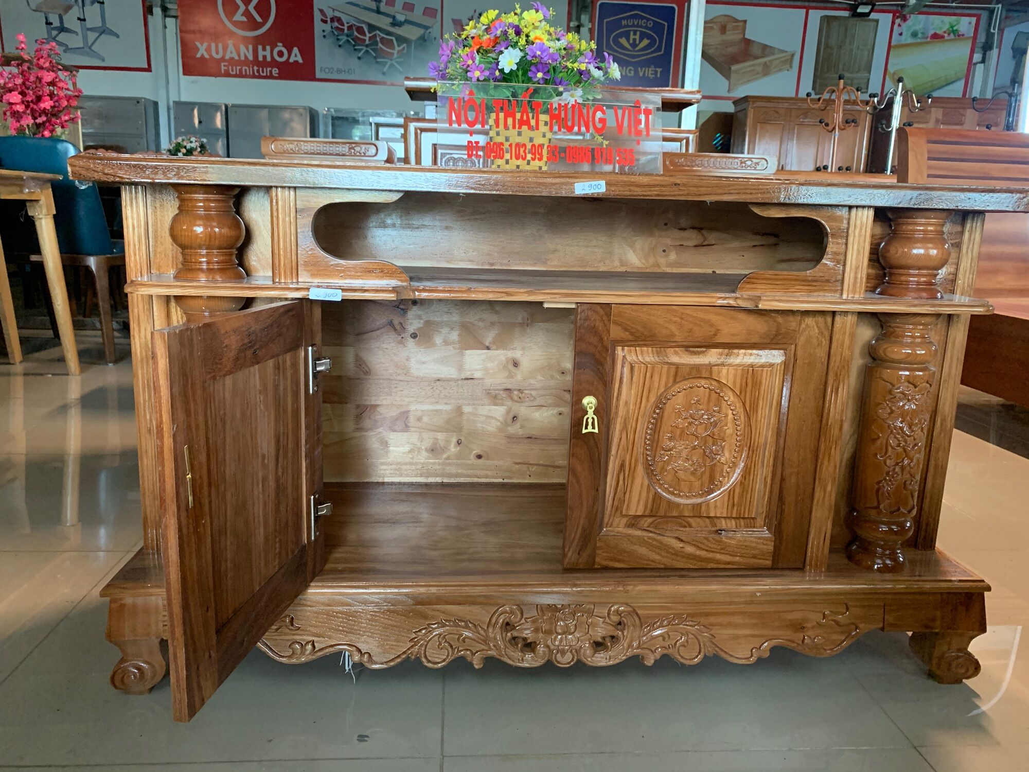[KV HÀ NỘI] Kệ TV Gỗ Hương Xám 1m8 Cao Cấp