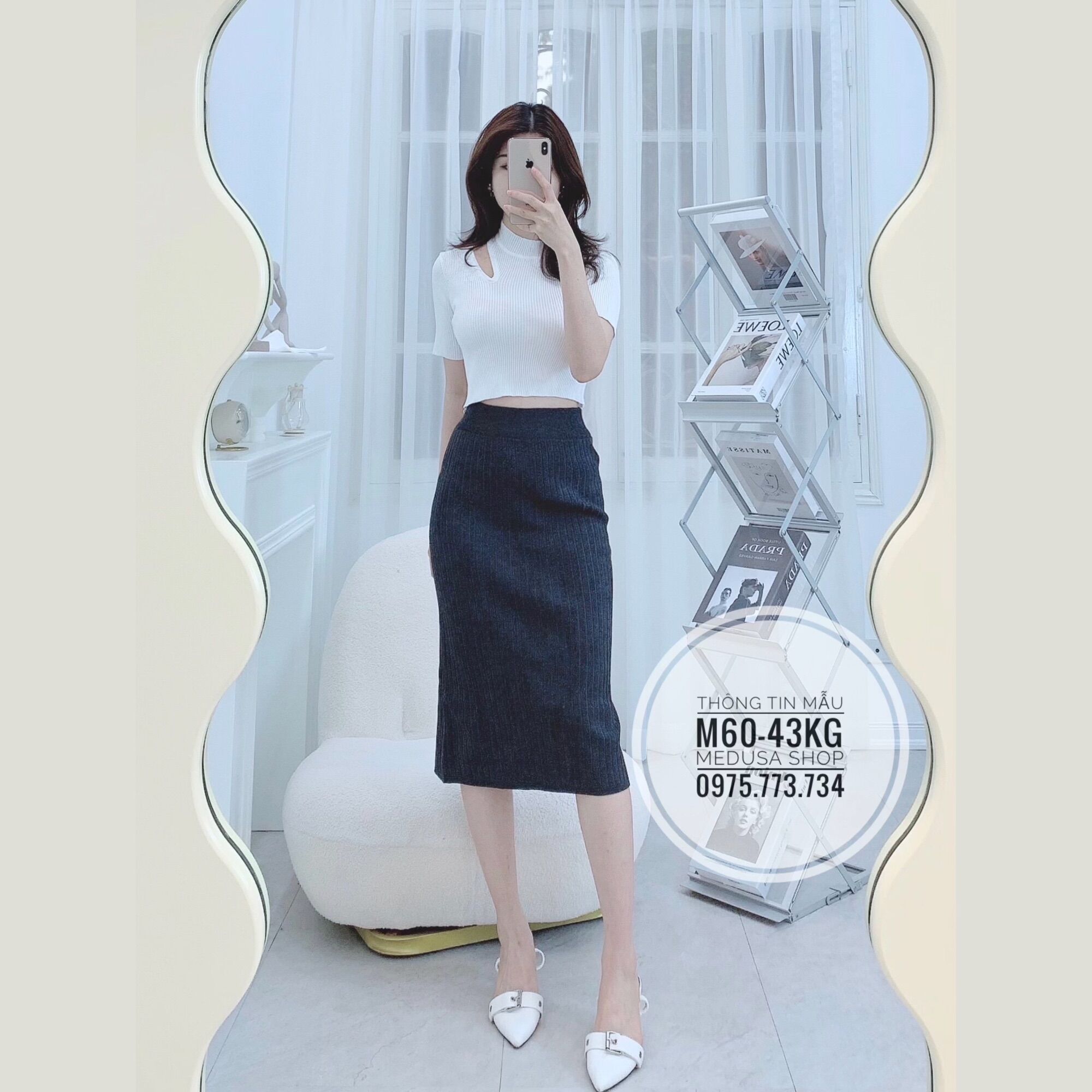 CHÂN VÁY LEN DÁNG LỠ XẺ CHẤT DÀY DẶN