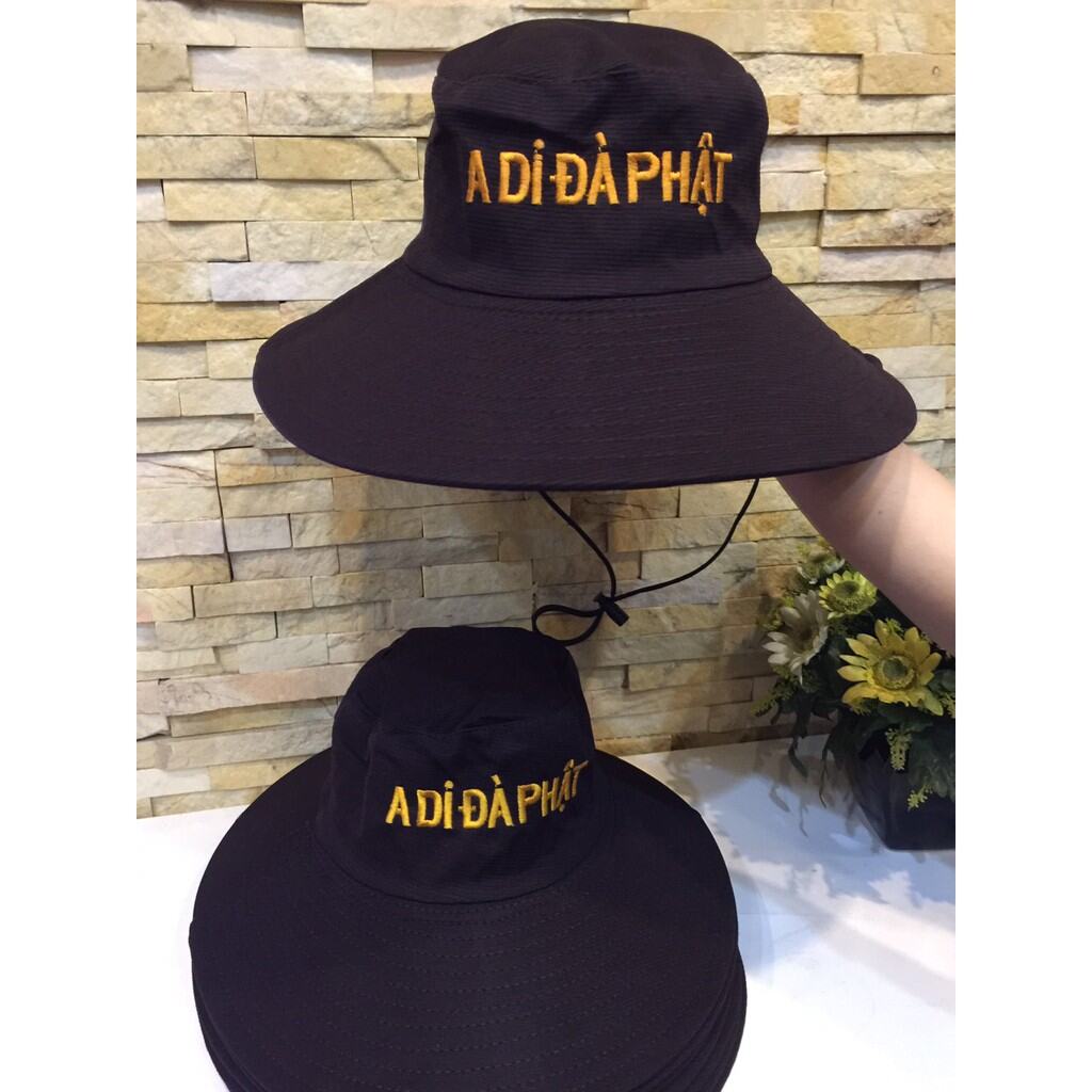 Nón kết.nón bèo thêu chữ . thêu sen đi chua6