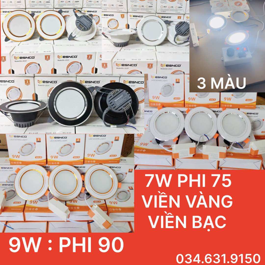 BÓNG ĐÈN ÂM TRẦN VIỀN VÀNG - VIỀN BẠC - VIỀN ĐEN CÔNG SUẤT 7W - 9W 3 CHẾ ĐỘ MÀU ÁNH SÁNG DÙNG CHIẾU SÁNG DÂN DỤNG VĂN PHÒNG , CỬA HÀNG ...